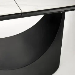 Garnero Arredamenti Tavoli Laccati|Tavoli Da Pranzo-Tavolo allungabile moderno 160/220cm marmo bianco nero Isaia