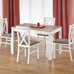 Garnero Arredamenti Tavoli Da Pranzo|Tavoli Allungabili-Tavolo allungabile moderno 118/158cm rovere sonoma bianco Iceberg Rovere - Bianco