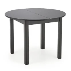 Garnero Arredamenti Tavoli Rotondi|Tavoli Da Pranzo-Tavolo allungabile rotondo 102/142cm moderno nero Caienna