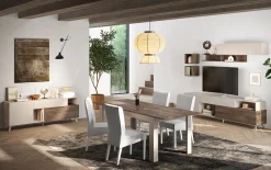 Garnero Arredamenti Tavoli In Legno|Tavoli Da Pranzo-Tavolo allungabile 137/185x90cm beige rovere scuro Witty Noce - Beige