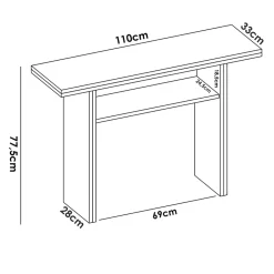 Garnero Arredamenti Tavoli Da Cucina|Tavoli Da Pranzo-Tavolo allungabile 111x33-66cm bianco Garcia