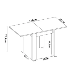 Garnero Arredamenti Tavoli In Legno|Tavoli Da Pranzo-Tavolo allungabile 67-134x67cm legno naturale Koke