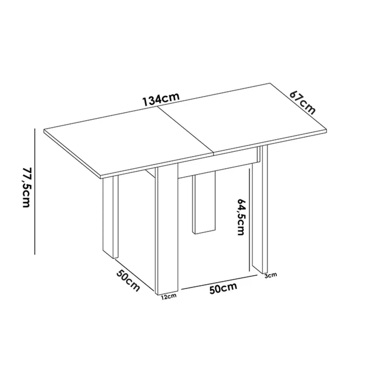 Garnero Arredamenti Tavoli In Legno|Tavoli Da Pranzo-Tavolo allungabile 67-134x67cm legno naturale Koke