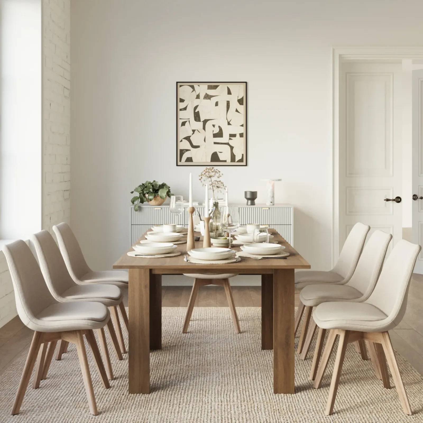 Garnero Arredamenti Tavoli In Legno|Tavoli Da Pranzo-Tavolo allungabile 90x90cm moderno a libro Calla Noce