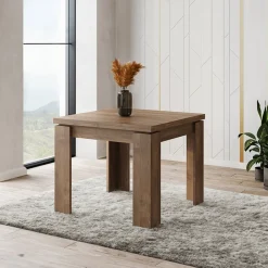 Garnero Arredamenti Tavoli In Legno|Tavoli Da Pranzo-Tavolo allungabile 90x90cm moderno a libro Calla Noce