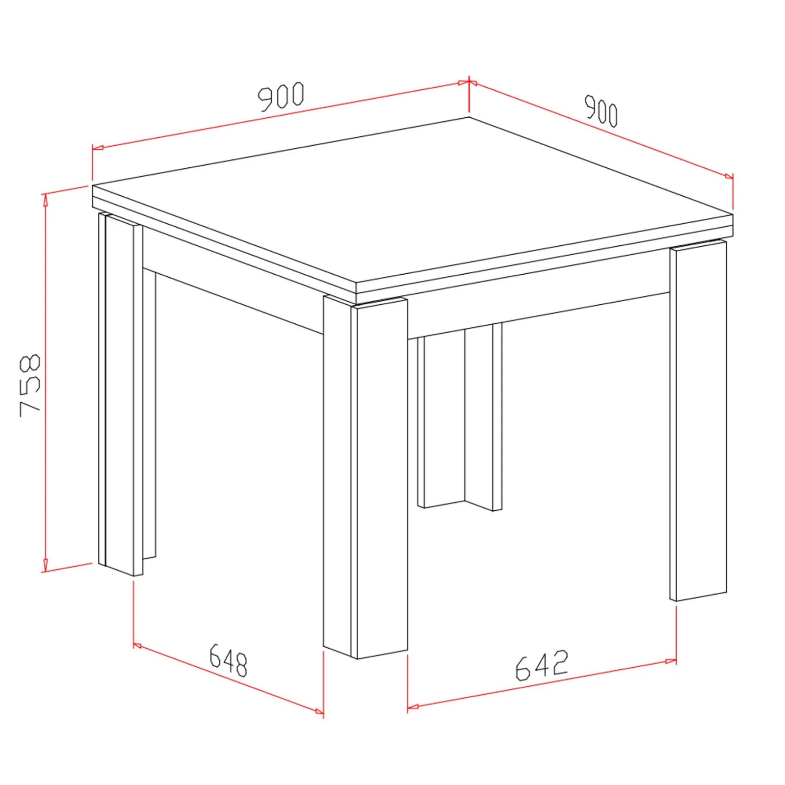 Garnero Arredamenti Tavoli In Legno|Tavoli Da Pranzo-Tavolo allungabile 90x90cm moderno a libro Calla Noce