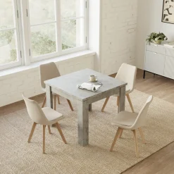 Garnero Arredamenti Tavoli In Legno|Tavoli Da Pranzo-Tavolo allungabile 90x90cm moderno a libro Calla Grigio