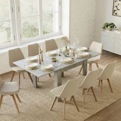 Garnero Arredamenti Tavoli In Legno|Tavoli Da Pranzo-Tavolo allungabile 90x90cm moderno a libro Calla Grigio