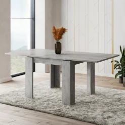 Garnero Arredamenti Tavoli In Legno|Tavoli Da Pranzo-Tavolo allungabile 90x90cm moderno a libro Calla Grigio