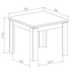 Garnero Arredamenti Tavoli In Legno|Tavoli Da Pranzo-Tavolo allungabile 90x90cm moderno a libro Calla Grigio