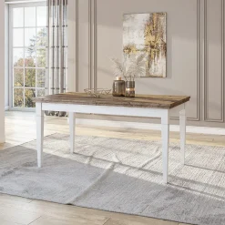 Garnero Arredamenti Tavoli In Legno|Tavoli Da Pranzo-Tavolo 160/200/240cm allungabile rovere Texel Bianco Frassinato