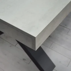 Garnero Arredamenti Tavoli Da Pranzo|Tavoli Allungabili-Tavolo 160/250cm allungabile grigio cemento gambe in antracite Hildago