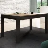 Garnero Arredamenti Tavoli Da Pranzo|Tavoli Allungabili-Tavolo 160/240cm allungabile industrial quercia opaco nero Neive