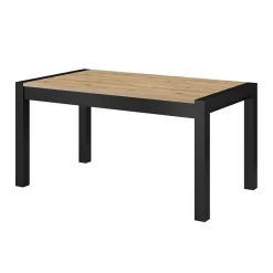 Garnero Arredamenti Tavoli Da Pranzo|Tavoli Allungabili-Tavolo 160/240cm allungabile industrial quercia opaco nero Neive