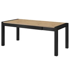 Garnero Arredamenti Tavoli Da Pranzo|Tavoli Allungabili-Tavolo 160/240cm allungabile industrial quercia opaco nero Neive