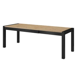 Garnero Arredamenti Tavoli Da Pranzo|Tavoli Allungabili-Tavolo 160/240cm allungabile industrial quercia opaco nero Neive