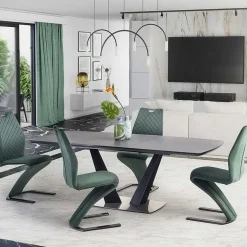 Garnero Arredamenti Tavoli Da Pranzo|Tavoli Allungabili-Tavolo 160/220cm allungabile moderno grigio scuro nero Sienna