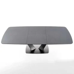 Garnero Arredamenti Tavoli Da Pranzo|Tavoli Allungabili-Tavolo 160/220cm allungabile moderno grigio scuro nero Sienna