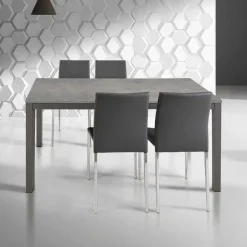 Garnero Arredamenti Tavoli Da Pranzo|Tavoli Allungabili-Tavolo 160/220cm allungabile moderno metallo Mark Gihome® Grigio