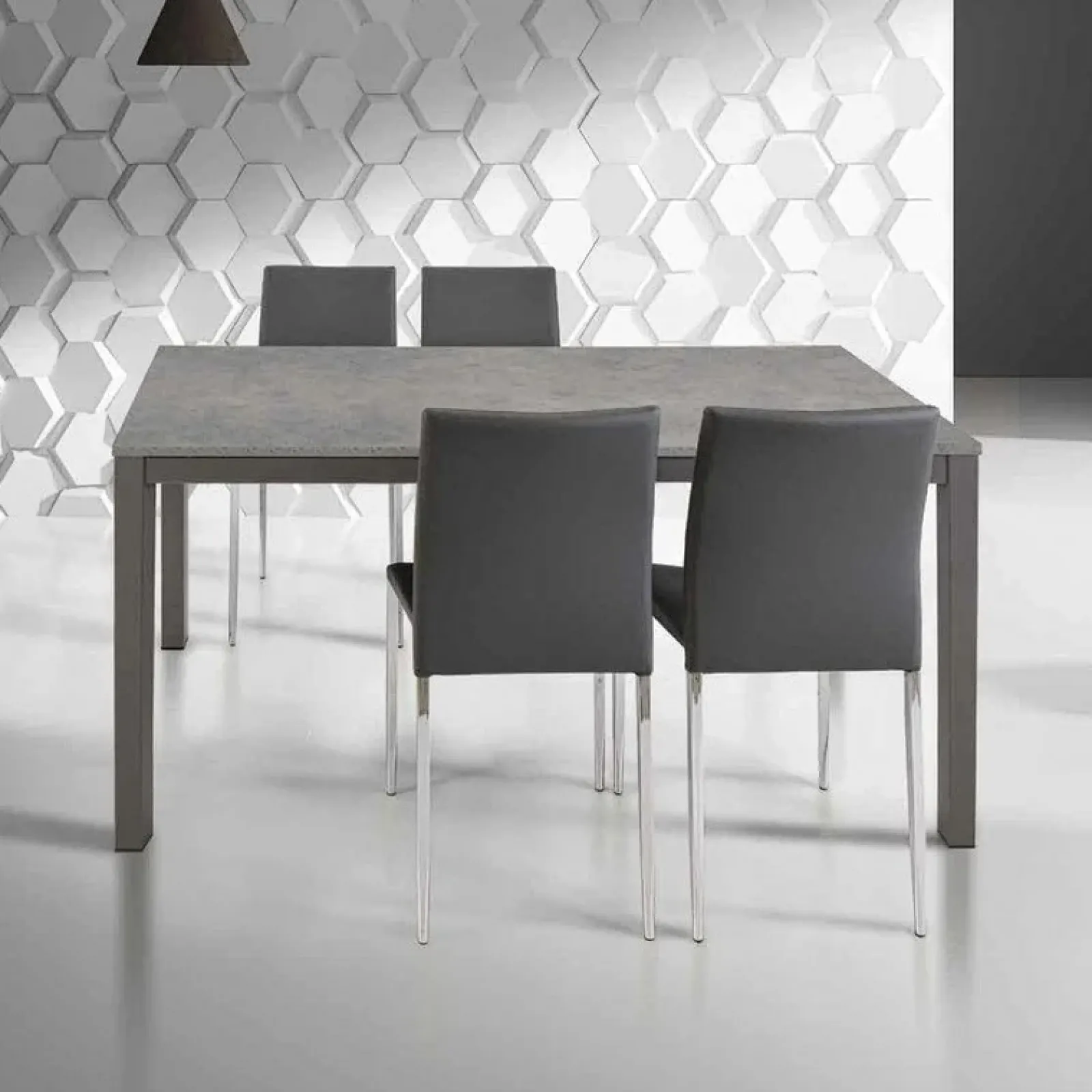 Garnero Arredamenti Tavoli Da Pranzo|Tavoli Allungabili-Tavolo 160/220cm allungabile moderno metallo Mark Gihome® Grigio