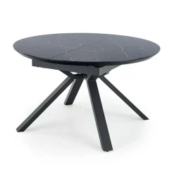 Garnero Arredamenti Tavoli Da Pranzo|Tavoli Allungabili-Tavolo 130/180cm allungabile moderno marmo nero Aspen