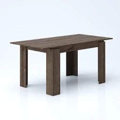 Garnero Arredamenti Tavoli Da Pranzo|Tavoli Allungabili-Tavolo 120/160cm allungabile moderno legno rovere scuro Atena Noce