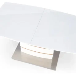 Garnero Arredamenti Tavoli In Vetro|Tavoli Da Pranzo-Tavolo 140/180cm allungabile moderno bianco lucido quercia Driade