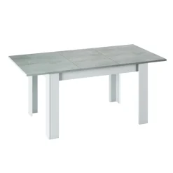 Garnero Arredamenti Tavoli Da Pranzo|Tavoli Allungabili-Tavolo 140/190cm allungabile moderno bianco opaco cemento Zander