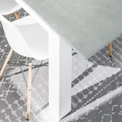 Garnero Arredamenti Tavoli Da Pranzo|Tavoli Allungabili-Tavolo 140/190cm allungabile moderno bianco opaco cemento Zander