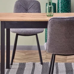 Garnero Arredamenti Tavoli Da Pranzo|Tavoli Allungabili-Tavolo 124/168cm allungabile moderno rovere wotan nero Sabo