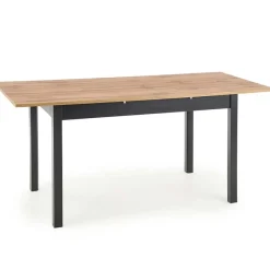 Garnero Arredamenti Tavoli Da Pranzo|Tavoli Allungabili-Tavolo 124/168cm allungabile moderno rovere wotan nero Sabo