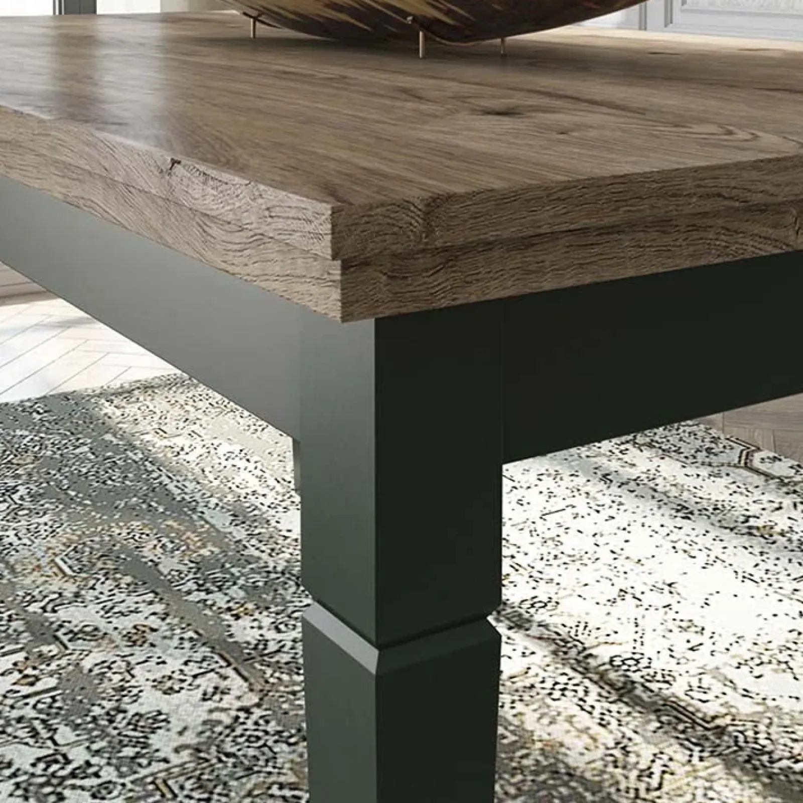Garnero Arredamenti Tavoli In Legno|Tavoli Da Pranzo-Tavolo 160/200/240cm allungabile moderno scuro quercia Texel Verde
