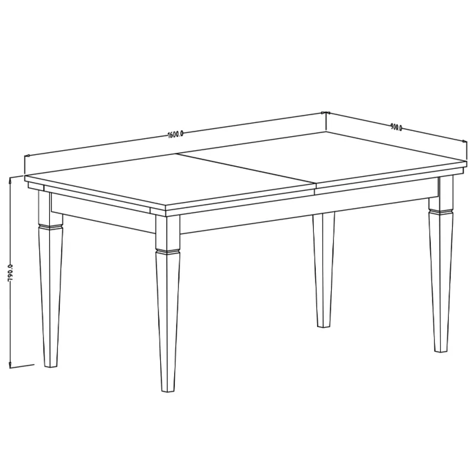Garnero Arredamenti Tavoli In Legno|Tavoli Da Pranzo-Tavolo 160/200/240cm allungabile moderno scuro quercia Texel Verde