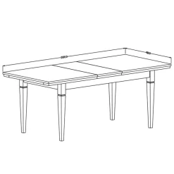 Garnero Arredamenti Tavoli In Legno|Tavoli Da Pranzo-Tavolo 160/200/240cm allungabile moderno scuro quercia Texel Verde