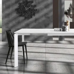 Garnero Arredamenti Tavoli Da Pranzo|Tavoli Allungabili-Tavolo 90/150cm allungabile moderno bianco frassinato Dylan Gihome®