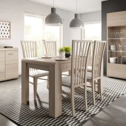 Garnero Arredamenti Tavoli Da Pranzo|Tavoli Allungabili-Tavolo 144/184cm allungabile moderno rovere chiaro Alan Gihome®