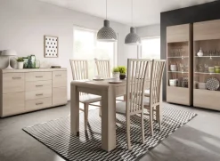 Garnero Arredamenti Tavoli Da Pranzo|Tavoli Allungabili-Tavolo 144/184cm allungabile moderno rovere chiaro Alan Gihome®