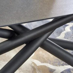 Garnero Arredamenti Tavoli In Vetro|Tavoli Da Pranzo-Tavolo 180/240cm allungabile moderno grigio scuro nero Uruk