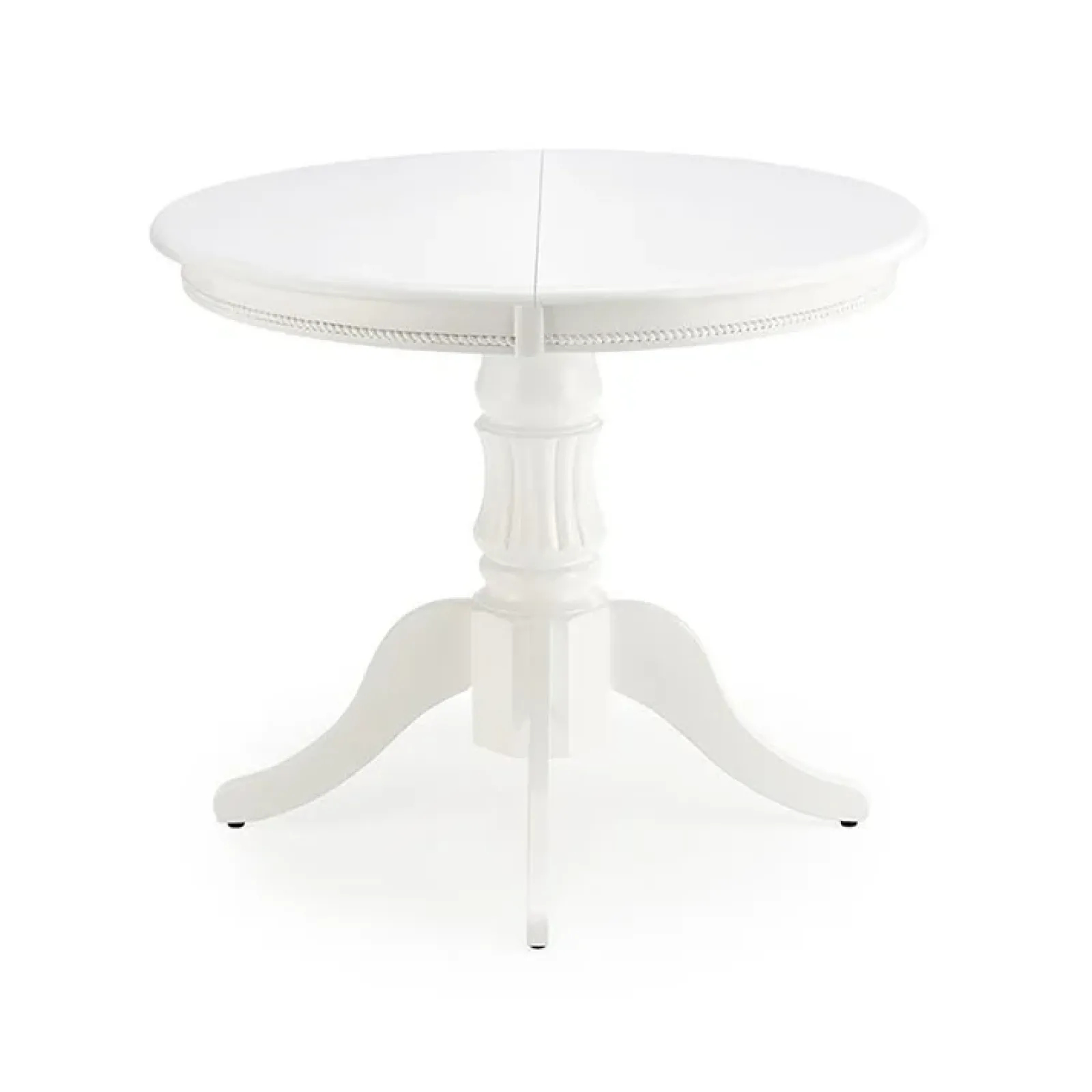 Garnero Arredamenti Tavoli In Legno|Tavoli Da Pranzo-Tavolo 90/124cm allungabile rotondo moderno bianco Circle Bianco Opaco