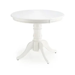 Garnero Arredamenti Tavoli In Legno|Tavoli Da Pranzo-Tavolo 90/124cm allungabile rotondo moderno bianco Circle Bianco Opaco