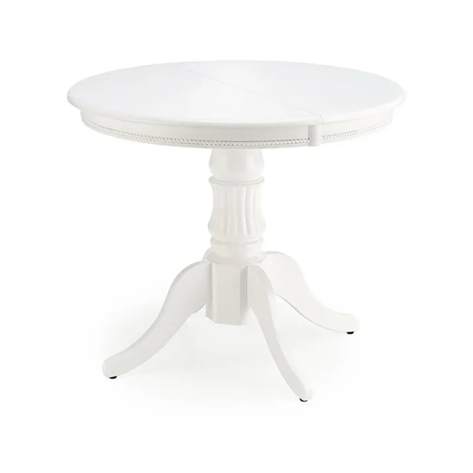 Garnero Arredamenti Tavoli In Legno|Tavoli Da Pranzo-Tavolo 90/124cm allungabile rotondo moderno bianco Circle Bianco Opaco