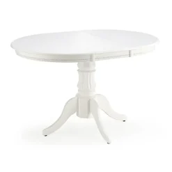 Garnero Arredamenti Tavoli In Legno|Tavoli Da Pranzo-Tavolo 90/124cm allungabile rotondo moderno bianco Circle Bianco Opaco