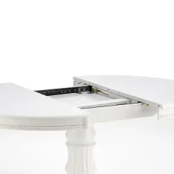 Garnero Arredamenti Tavoli In Legno|Tavoli Da Pranzo-Tavolo 90/124cm allungabile rotondo moderno bianco Circle Bianco Opaco