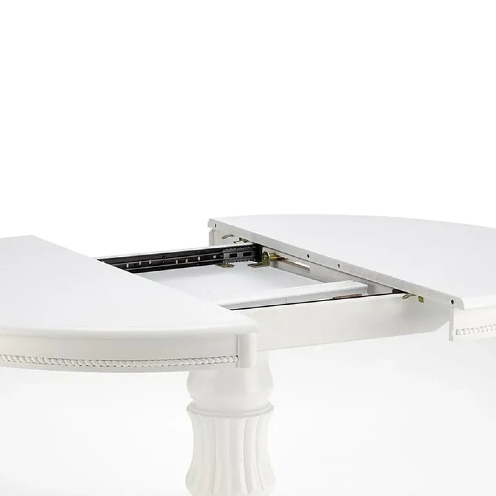 Garnero Arredamenti Tavoli In Legno|Tavoli Da Pranzo-Tavolo 90/124cm allungabile rotondo moderno bianco Circle Bianco Opaco