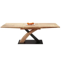 Garnero Arredamenti Tavoli In Legno|Tavoli Da Pranzo-Tavolo 160/220cm allungabile rovere nero Iride Gihome® Rovere Rustico - Nero Lucido