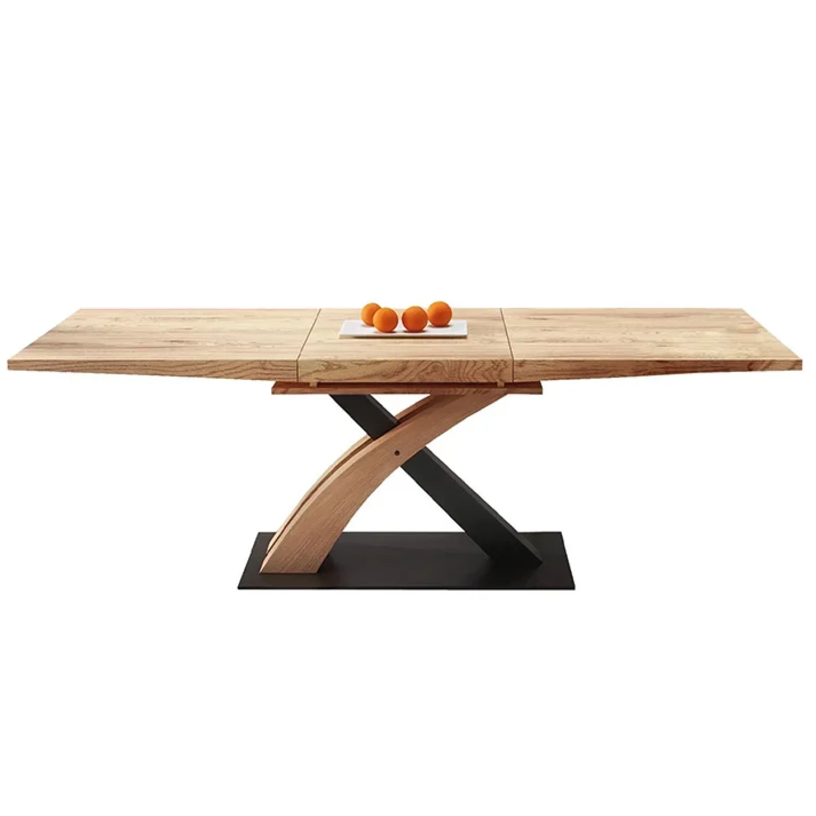 Garnero Arredamenti Tavoli In Legno|Tavoli Da Pranzo-Tavolo 160/220cm allungabile rovere nero Iride Gihome® Rovere Rustico - Nero Lucido