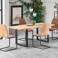 Garnero Arredamenti Tavoli In Legno|Tavoli Da Pranzo-Tavolo 135/185cm allungabile rovere miele nodato nero Murten