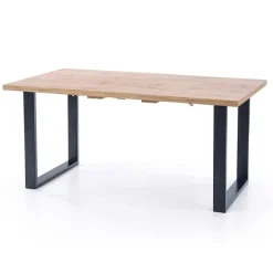 Garnero Arredamenti Tavoli In Legno|Tavoli Da Pranzo-Tavolo 135/185cm allungabile rovere miele nodato nero Murten