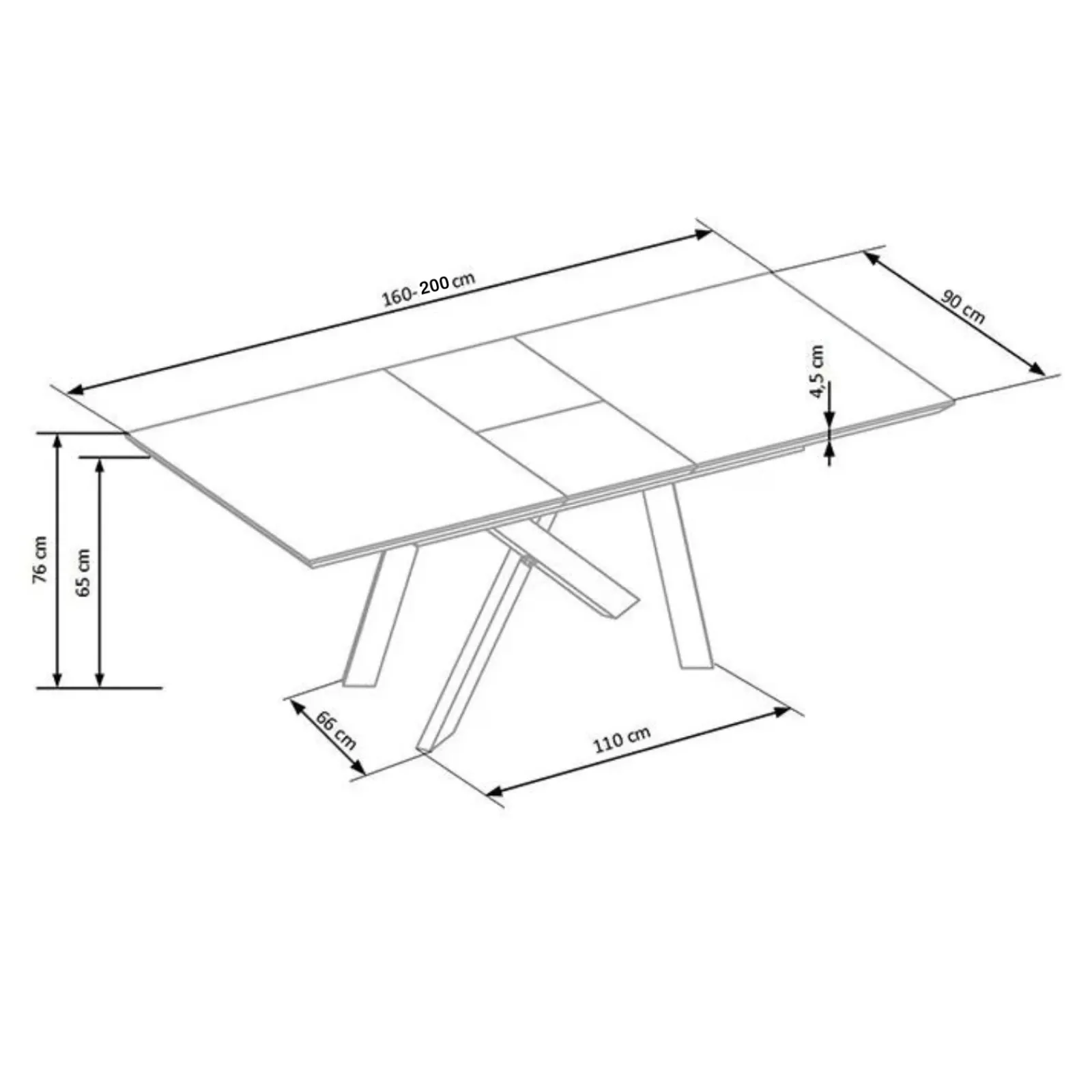 Garnero Arredamenti Tavoli In Legno|Tavoli Da Pranzo-Tavolo 160/200cm allungabile rovere acciaio nero Papavero Gihome®