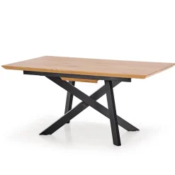 Garnero Arredamenti Tavoli In Legno|Tavoli Da Pranzo-Tavolo 160/200cm allungabile rovere acciaio nero Papavero Gihome®